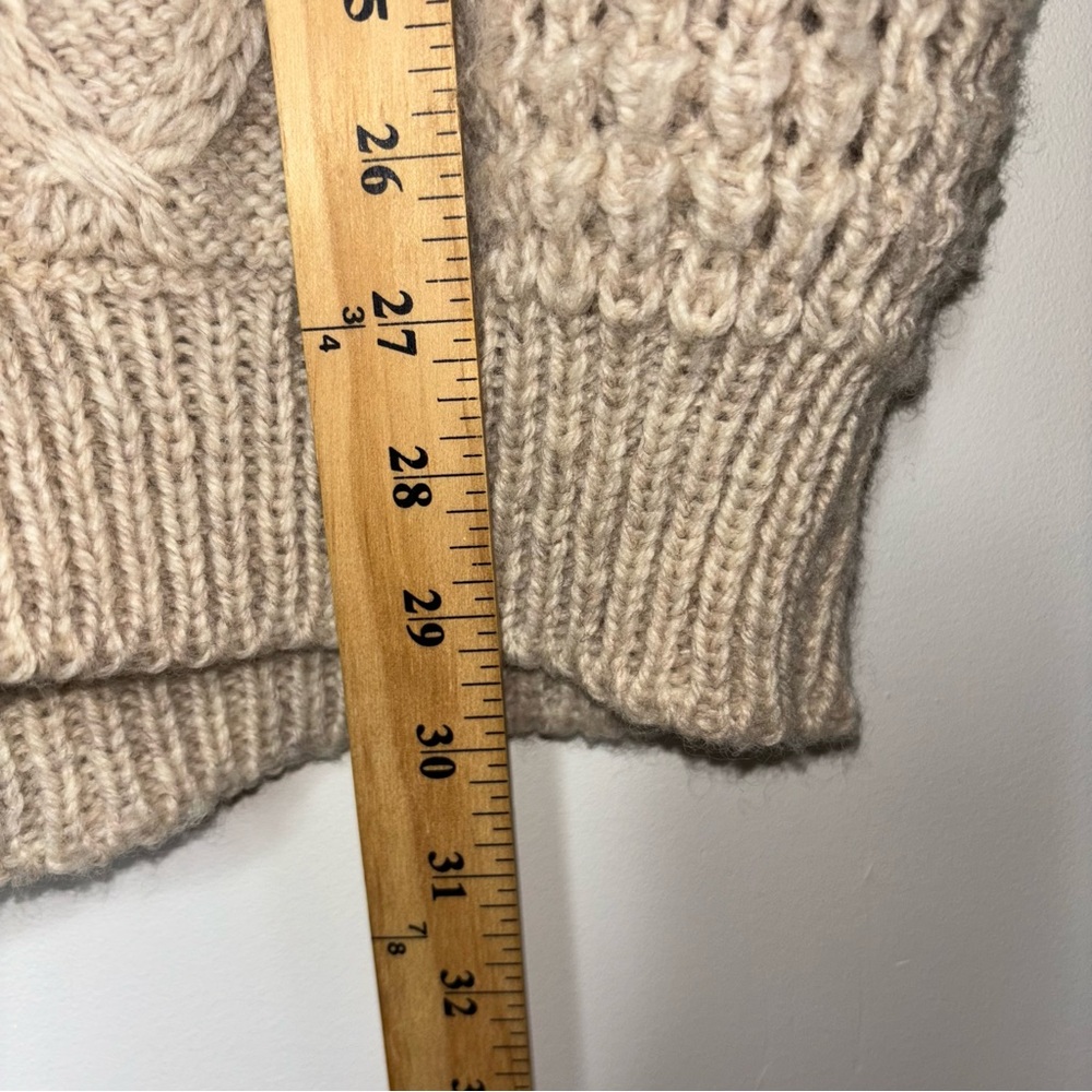 Falcara Ireland Wool Button Cardigan Fisherman Sweater Pockets Chunky Cable Knit - Picture 8 of 11